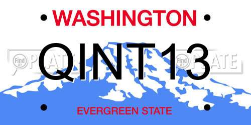 QINT13 Washington License Plate