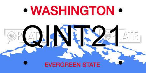 QINT21 Washington License Plate
