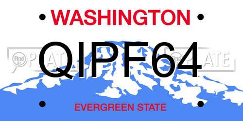 QIPF64 Washington License Plate