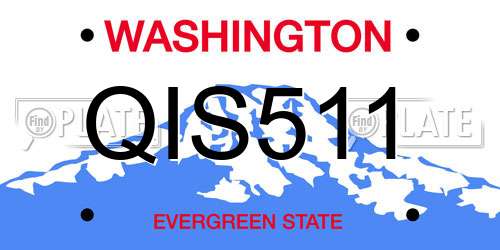 QIS511 Washington License Plate