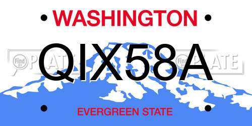 QIX58A Washington License Plate
