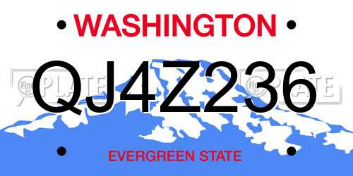 QJ4Z236 Washington License Plate
