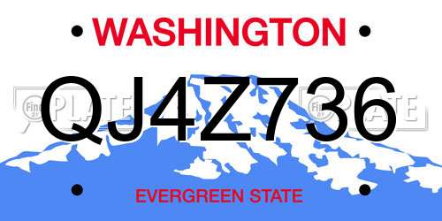 QJ4Z736 Washington License Plate
