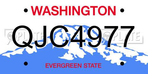 QJC4977 Washington License Plate