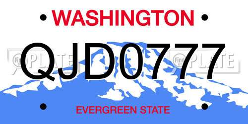QJD0777 Washington License Plate