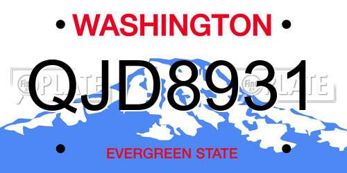 QJD8931 Washington License Plate