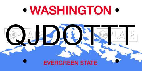 QJDOTTT Washington License Plate