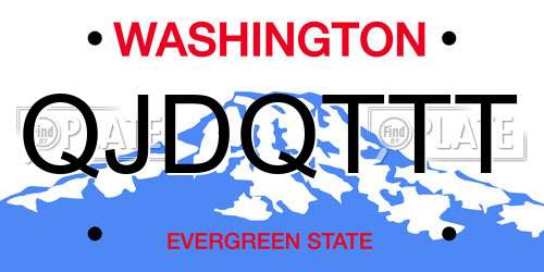 QJDQTTT Washington License Plate