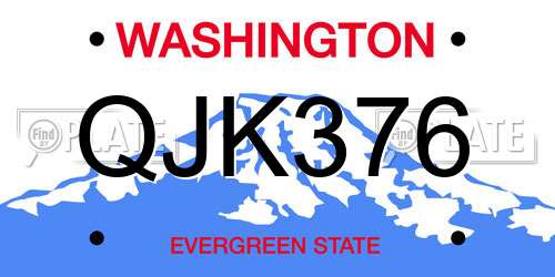 QJK376 Washington License Plate