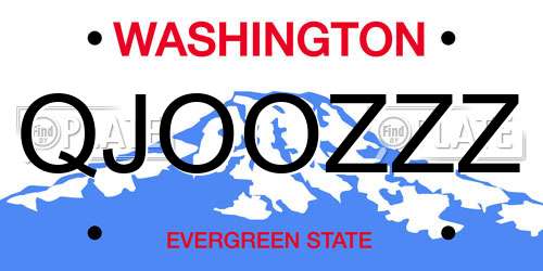 QJOOZZZ Washington License Plate