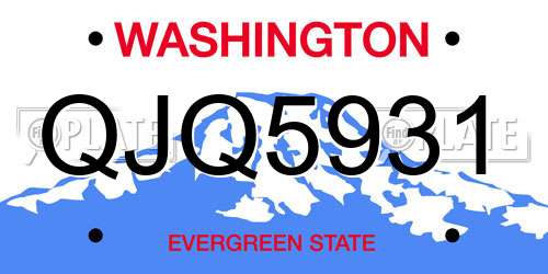 QJQ5931 Washington License Plate