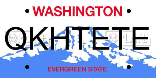 QKHTETE Washington License Plate