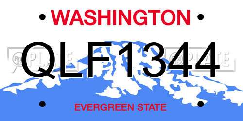 QLF1344 Washington License Plate