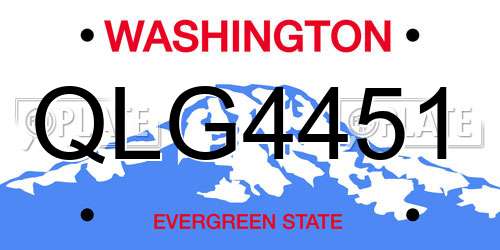 QLG4451 Washington License Plate
