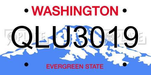 QLU3019 Washington License Plate