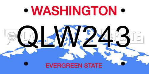QLW243 Washington License Plate