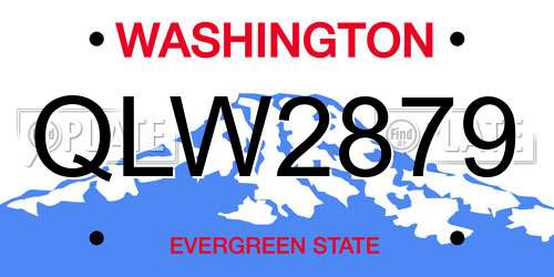 QLW2879 Washington License Plate