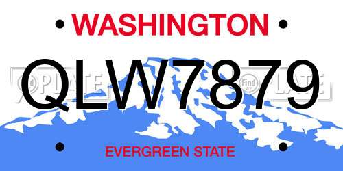 QLW7879 Washington License Plate
