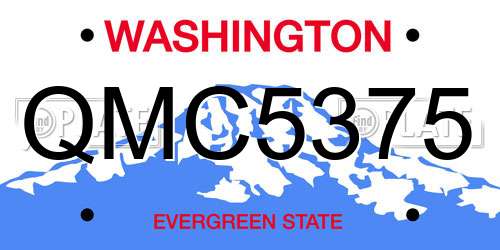 QMC5375 Washington License Plate