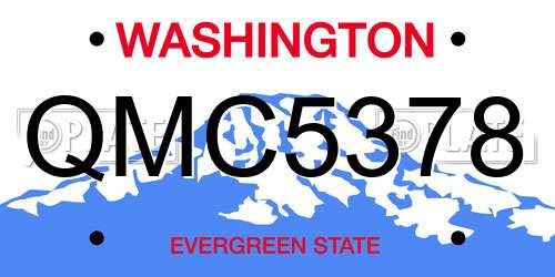 QMC5378 Washington License Plate