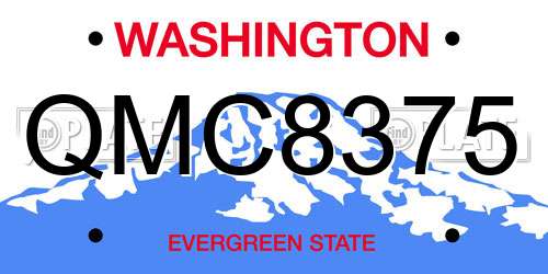 QMC8375 Washington License Plate