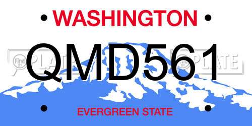 QMD561 Washington License Plate