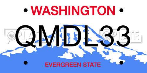QMDL33 Washington License Plate