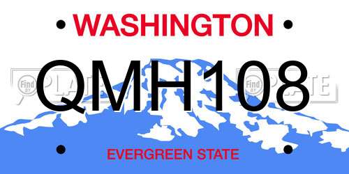 QMH108 Washington License Plate