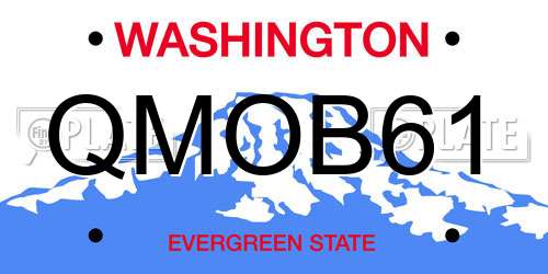 QMOB61 Washington License Plate