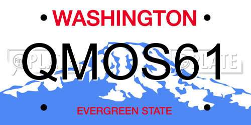 QMOS61 Washington License Plate