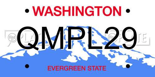 QMPL29 Washington License Plate