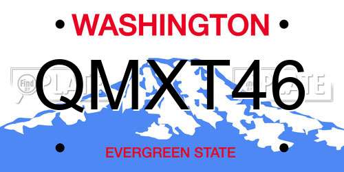 QMXT46 Washington License Plate
