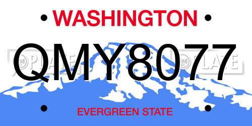 QMY8077 Washington License Plate