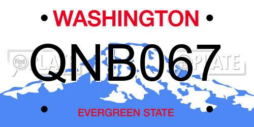 QNB067 Washington License Plate