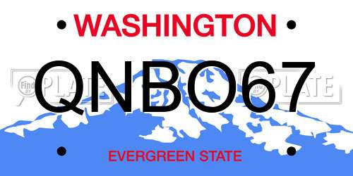 QNBO67 Washington License Plate