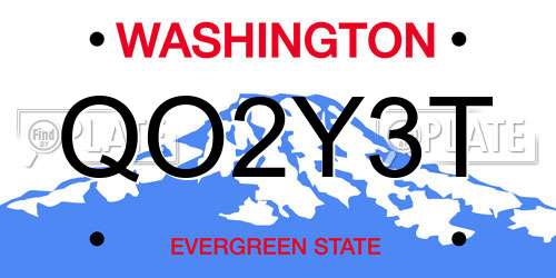 QO2Y3T Washington License Plate