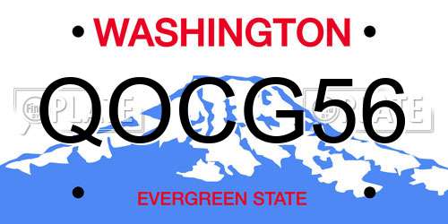 QOCG56 Washington License Plate