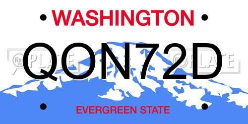 QON72D Washington License Plate