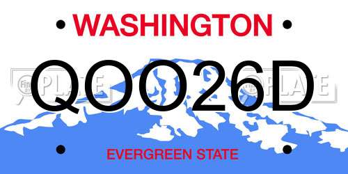 QOO26D Washington License Plate