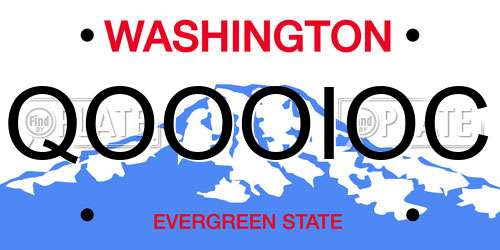 QOOOIOC Washington License Plate