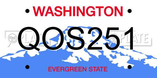 QOS251 Washington License Plate