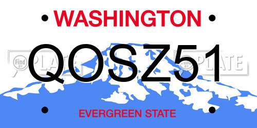 QOSZ51 Washington License Plate