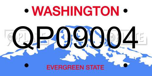 QP09004 Washington License Plate