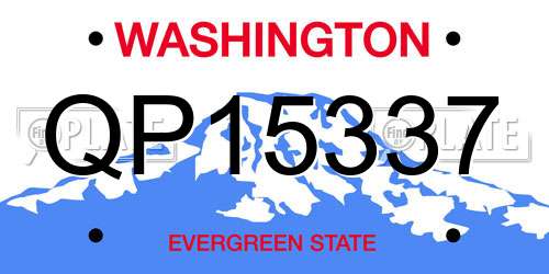 QP15337 Washington License Plate
