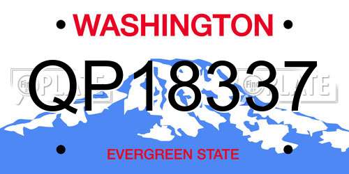 QP18337 Washington License Plate