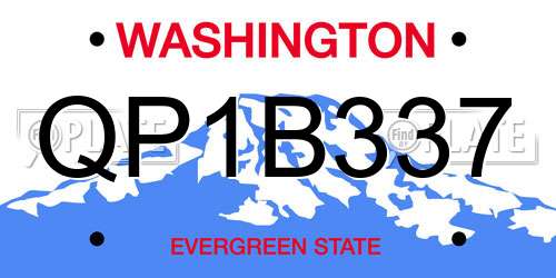 QP1B337 Washington License Plate