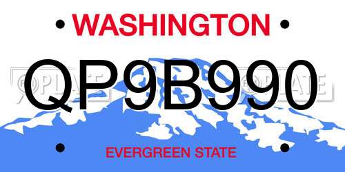 QP9B990 Washington License Plate