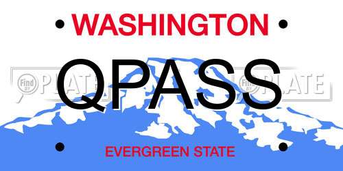 QPASS Washington License Plate