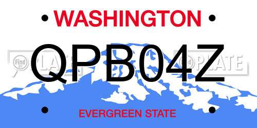 QPB04Z Washington License Plate