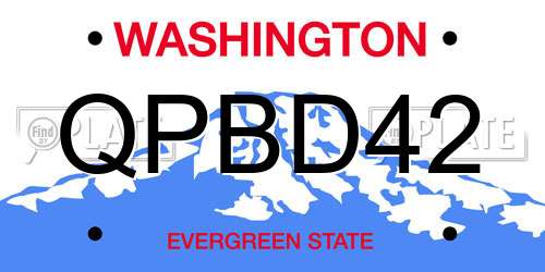 QPBD42 Washington License Plate